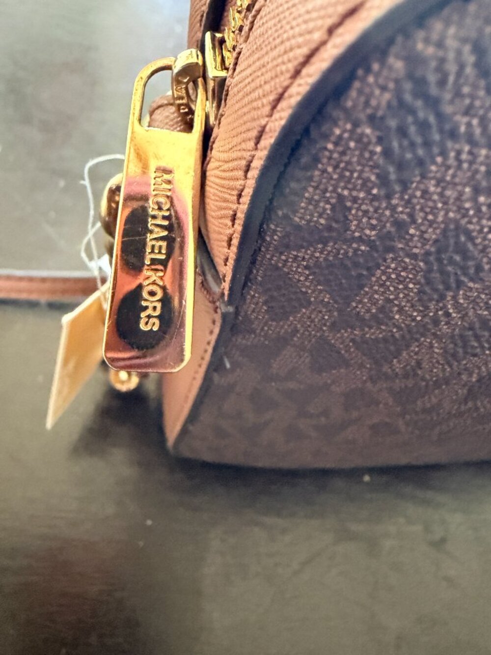 Michael Kors Jet Set Large Logo Crossbody Bag Brown MK Signature - Picture 14 of 16